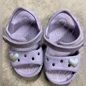 CROCS Kids Lavender Heart Strap Sandals